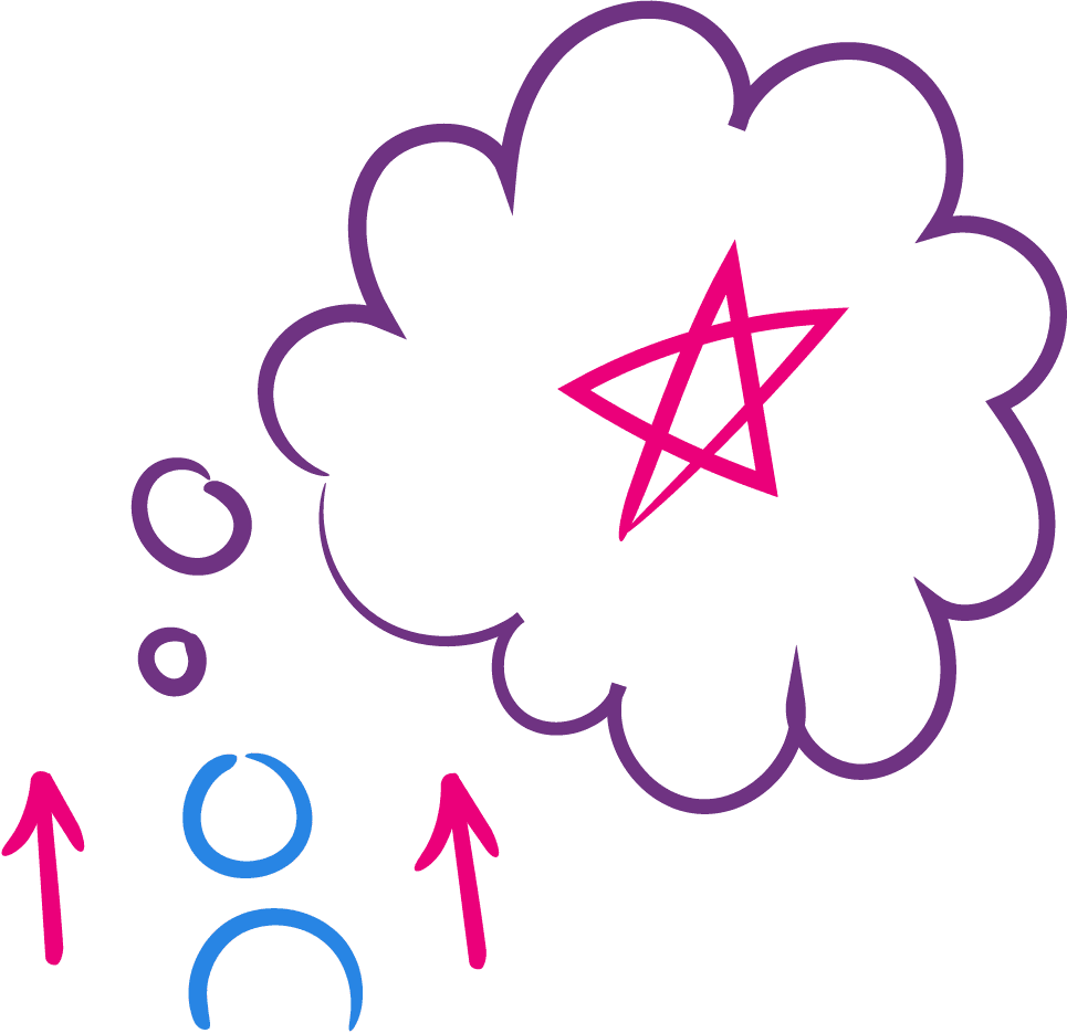 A person thinking of their vision an feeling empowered.